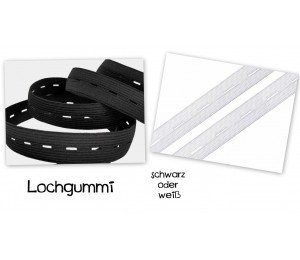 Lochgummi 20mm schwarz oder weiß